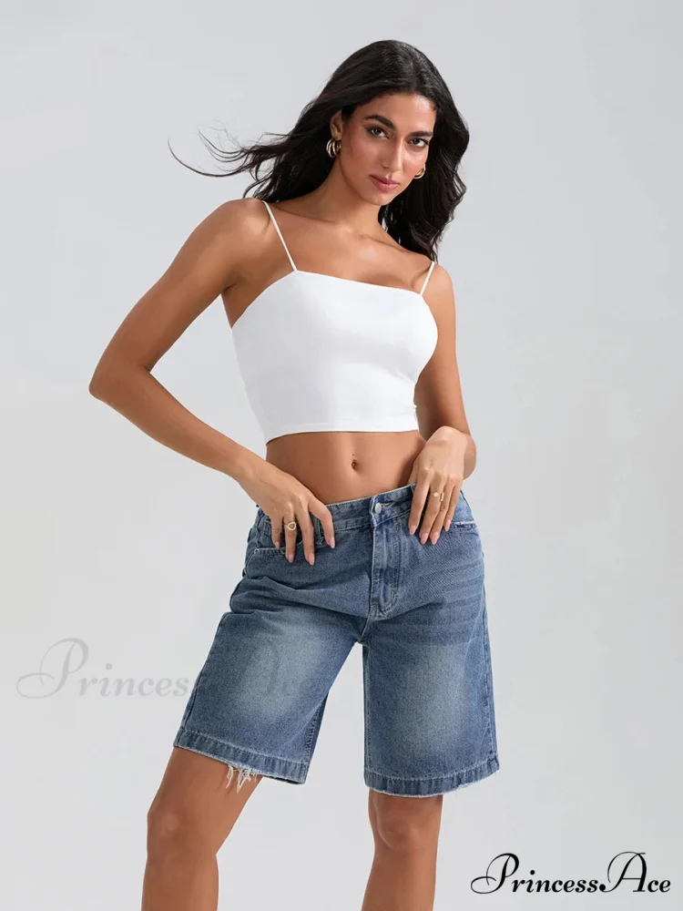 Torn Button Denim Informal Short - Image 2