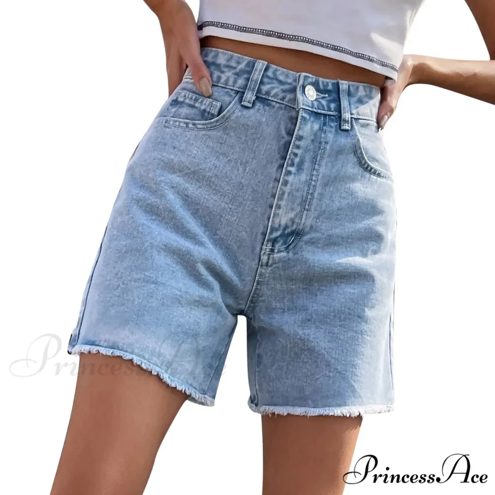 Torn Opening Hem Denim Hotpants Short - Image 11