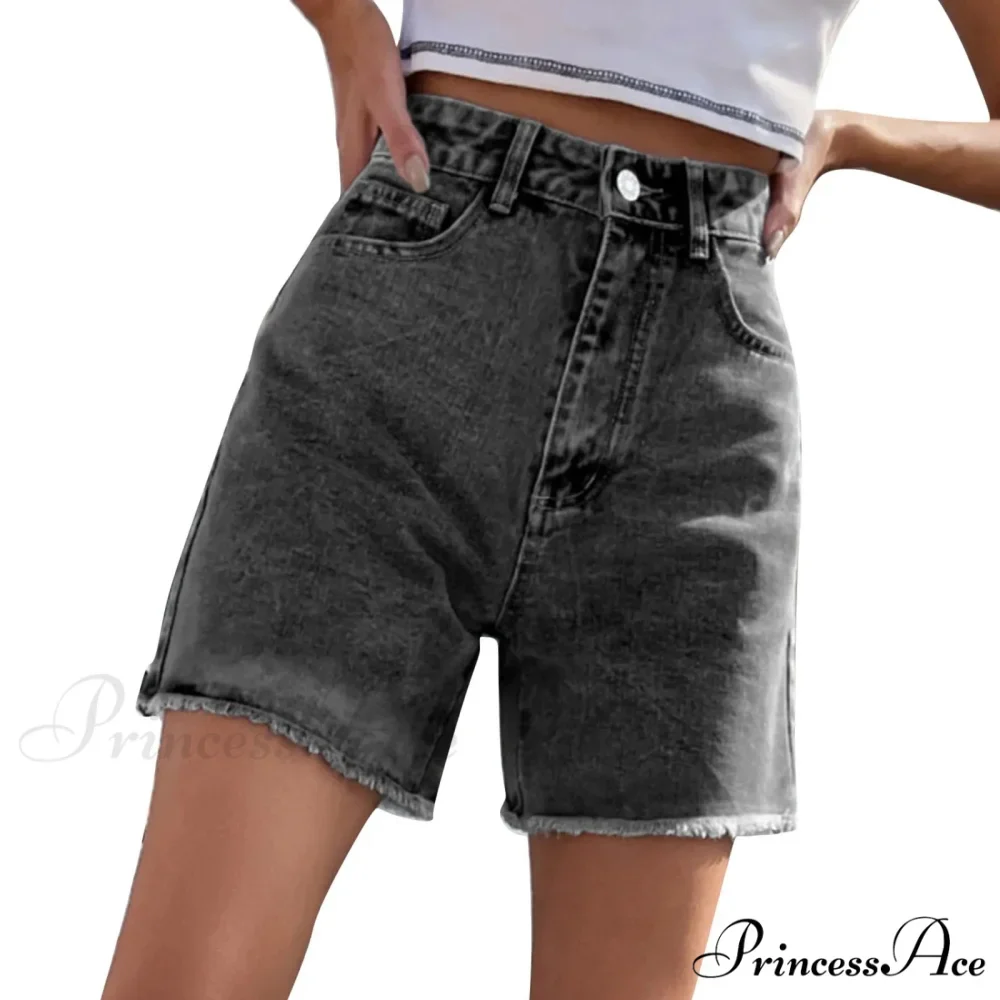 Torn Opening Hem Denim Hotpants Short - Image 12