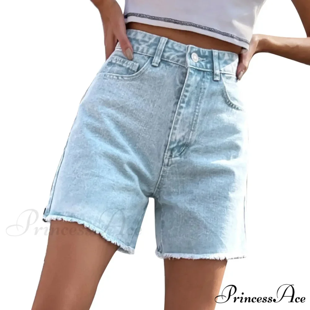 Torn Opening Hem Denim Hotpants Short - Image 13