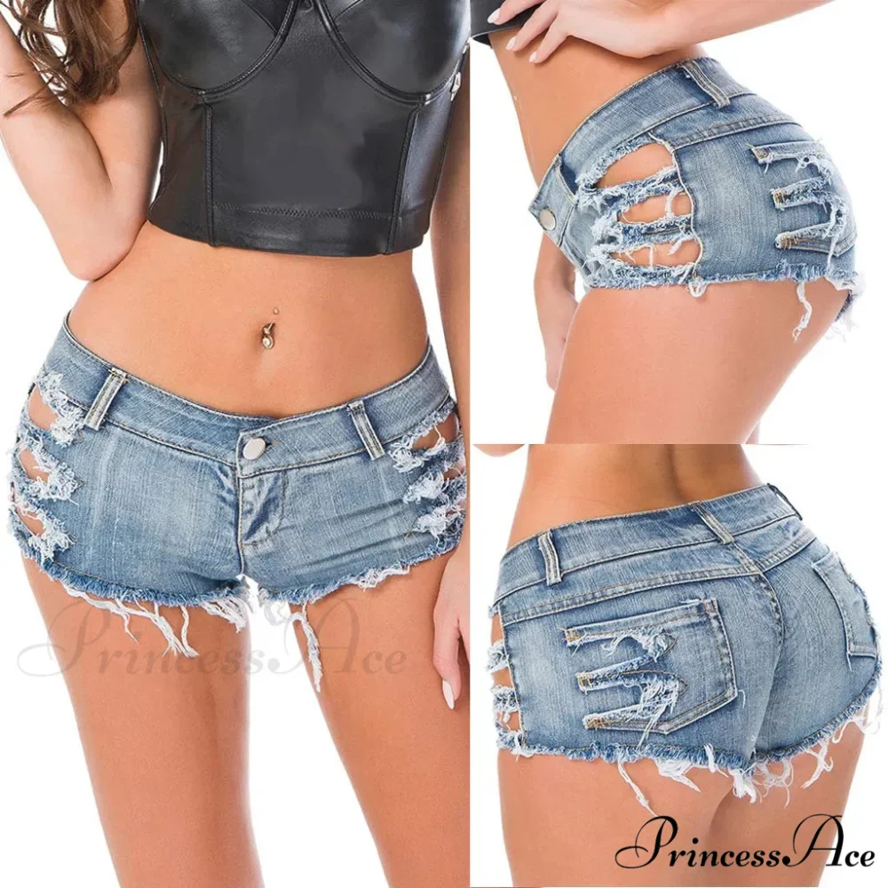 Torn Opening Hem Denim Hotpants Short - Image 6