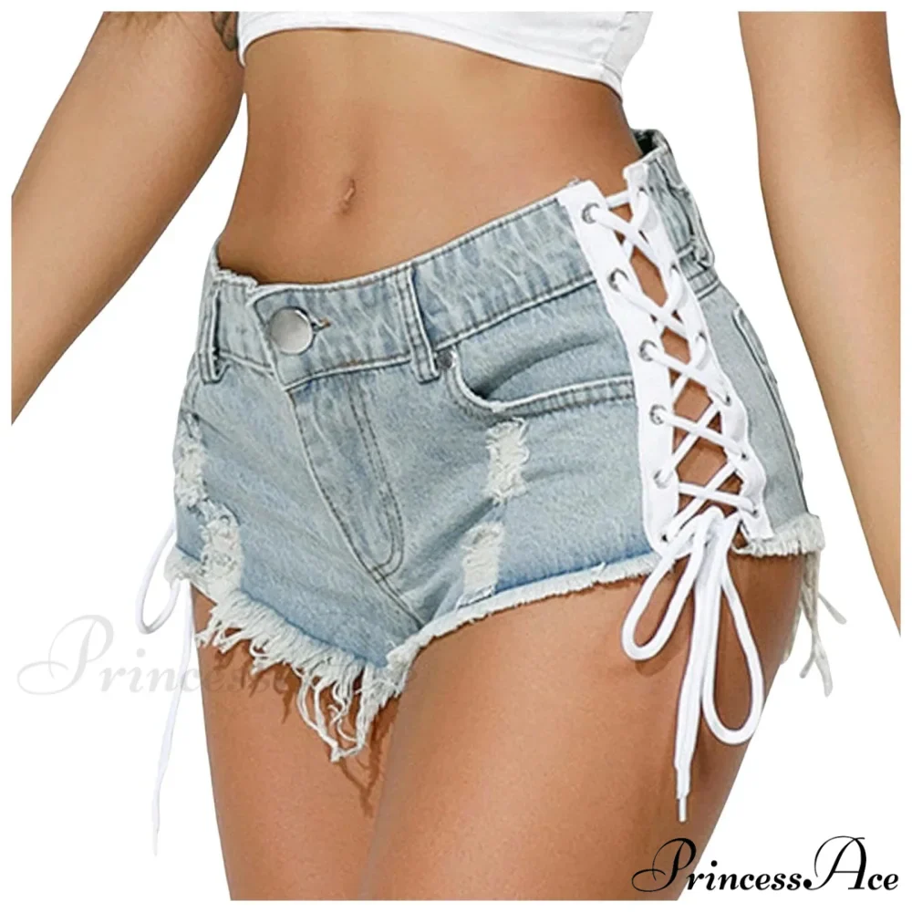 Torn Opening Hem Denim Hotpants Short - Image 7