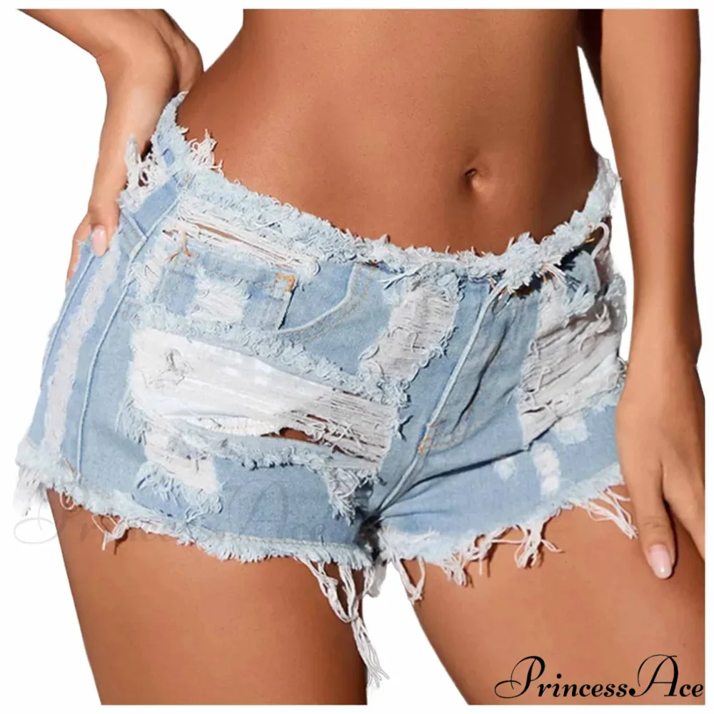 Torn Opening Hem Denim Hotpants Short - Image 8