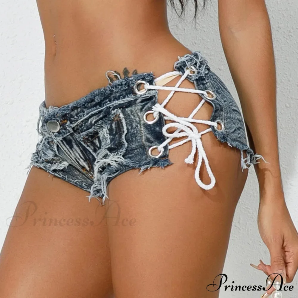 Torn Opening Hem Denim Hotpants Short - Image 9