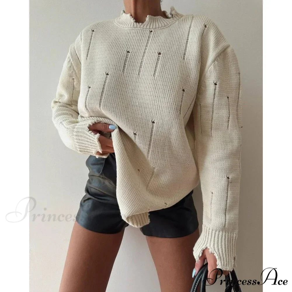 Torn Y2K Informal Long Sleeve Jumper - Image 2