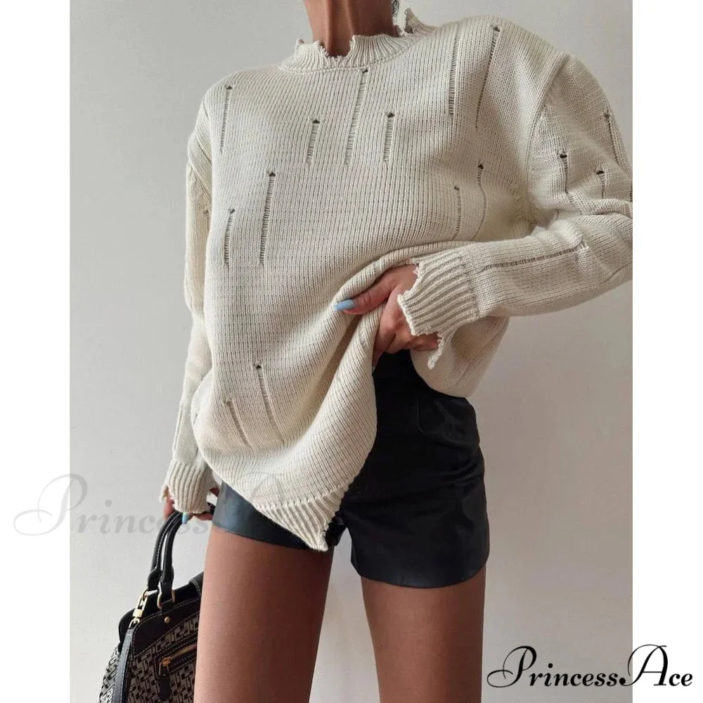Torn Y2K Informal Long Sleeve Jumper - Image 4