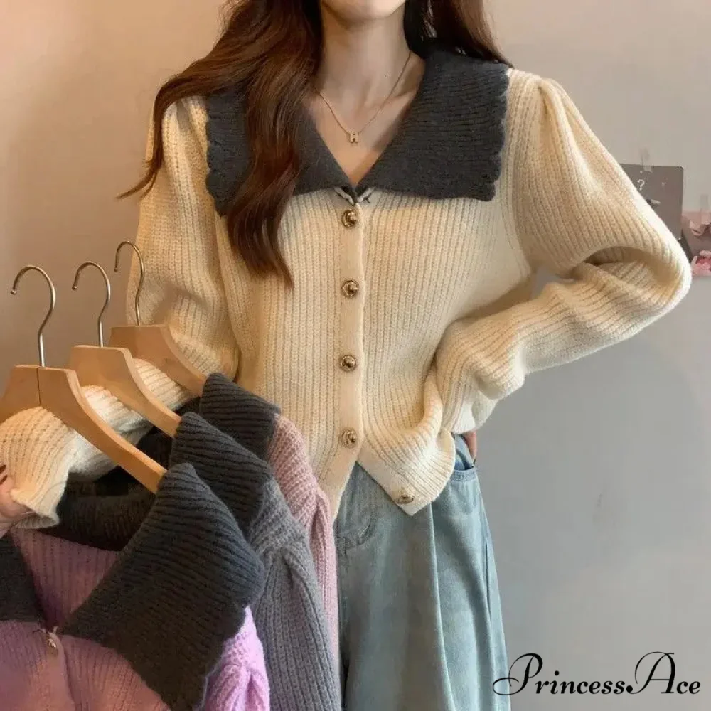 Toy Throat Unmarried Buttoned Baggy Knitted Cardigan - Image 2