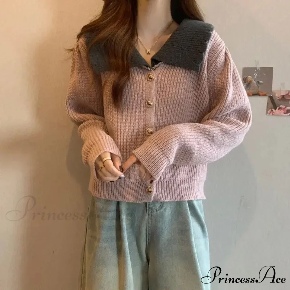 Toy Throat Unmarried Buttoned Baggy Knitted Cardigan - Image 4