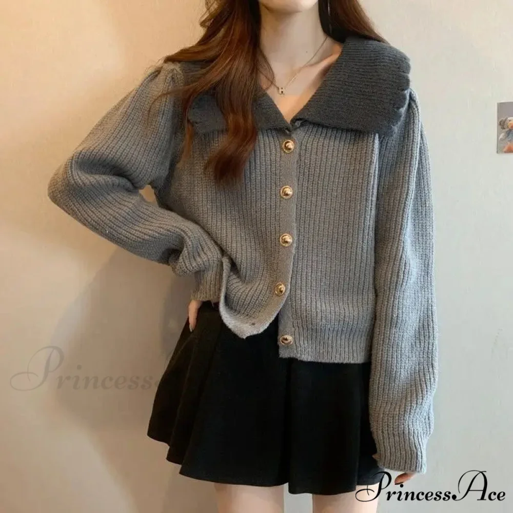 Toy Throat Unmarried Buttoned Baggy Knitted Cardigan - Image 5