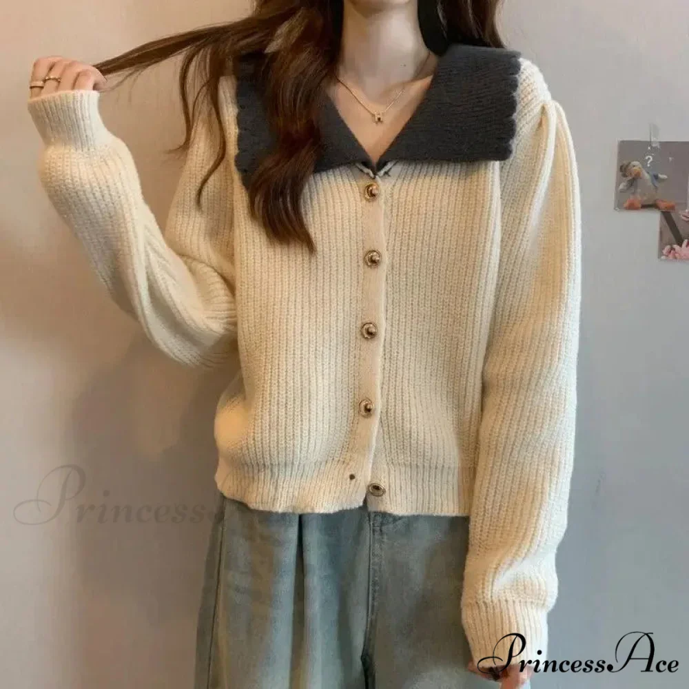 Toy Throat Unmarried Buttoned Baggy Knitted Cardigan - Image 6