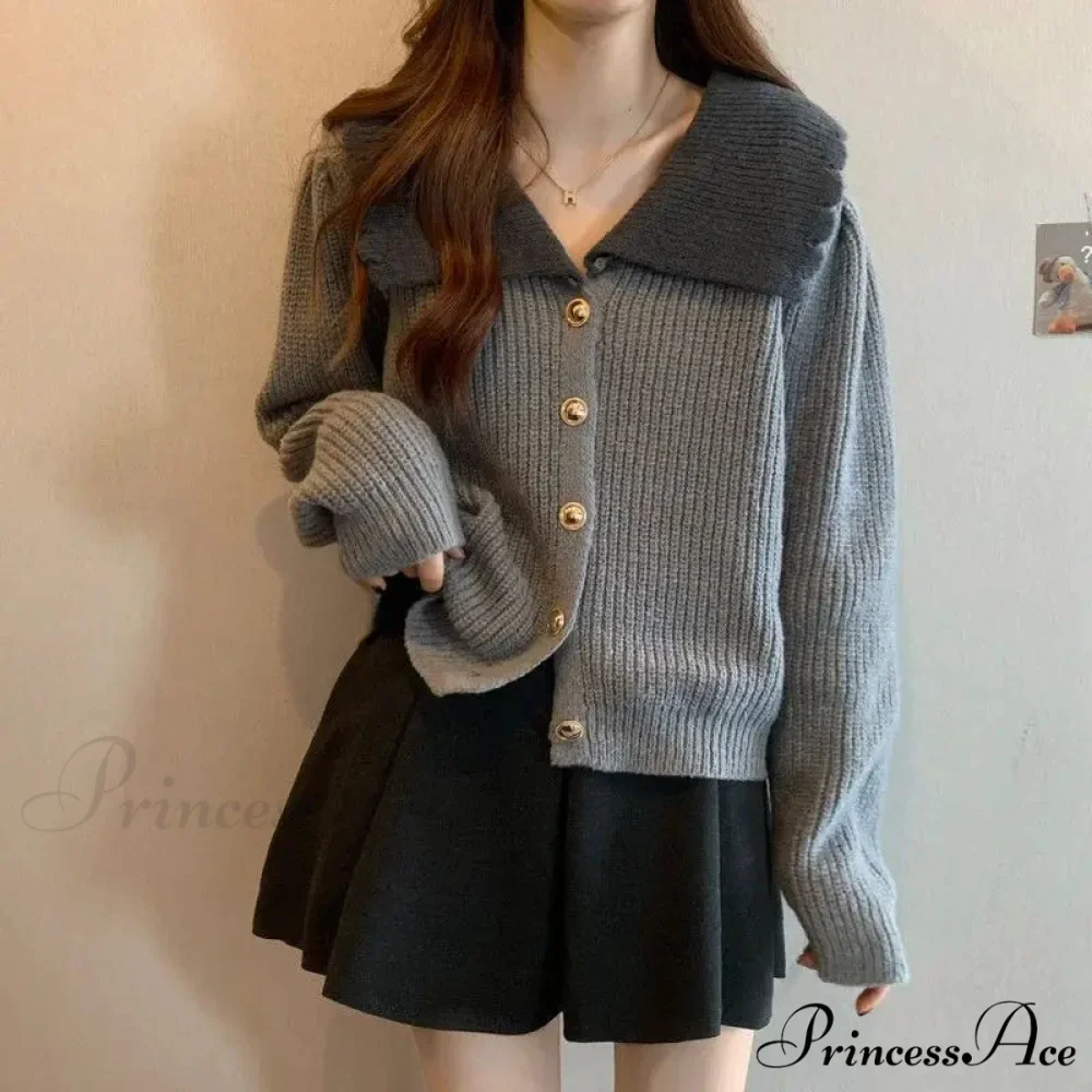 Toy Throat Unmarried Buttoned Baggy Knitted Cardigan - Image 8