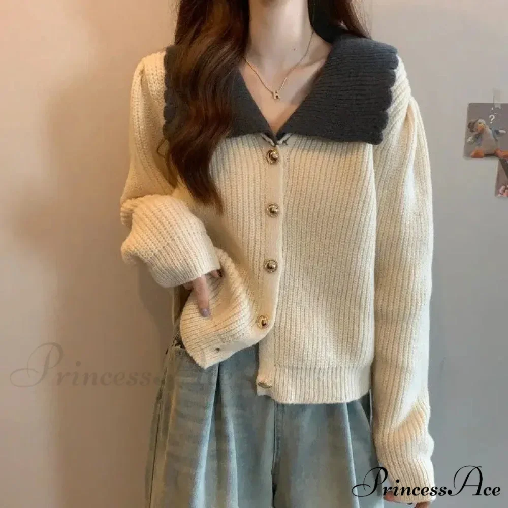 Toy Throat Unmarried Buttoned Baggy Knitted Cardigan - Image 9