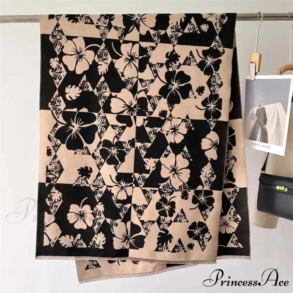 Traditional Cashmere Checkered Wrap Shawl - Image 2