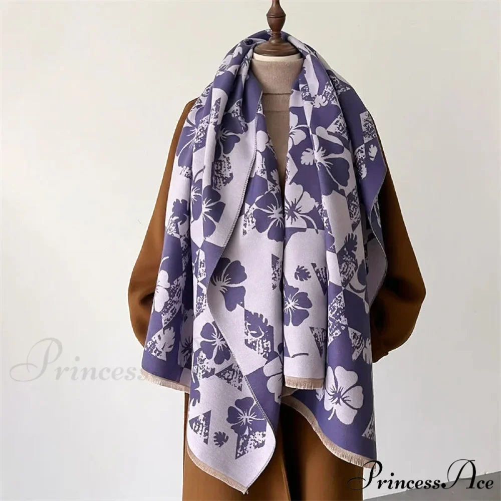 Traditional Cashmere Checkered Wrap Shawl - Image 7