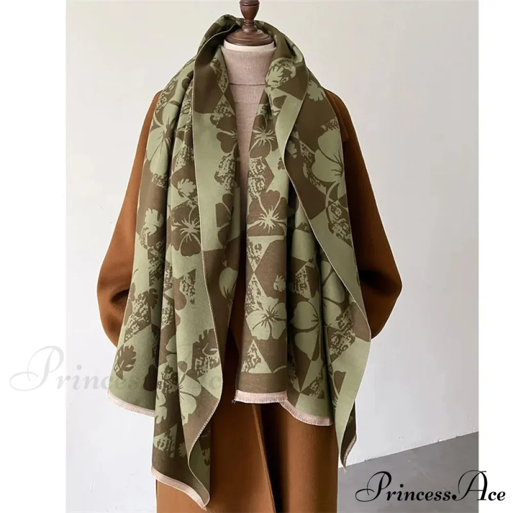 Traditional Cashmere Checkered Wrap Shawl - Image 8
