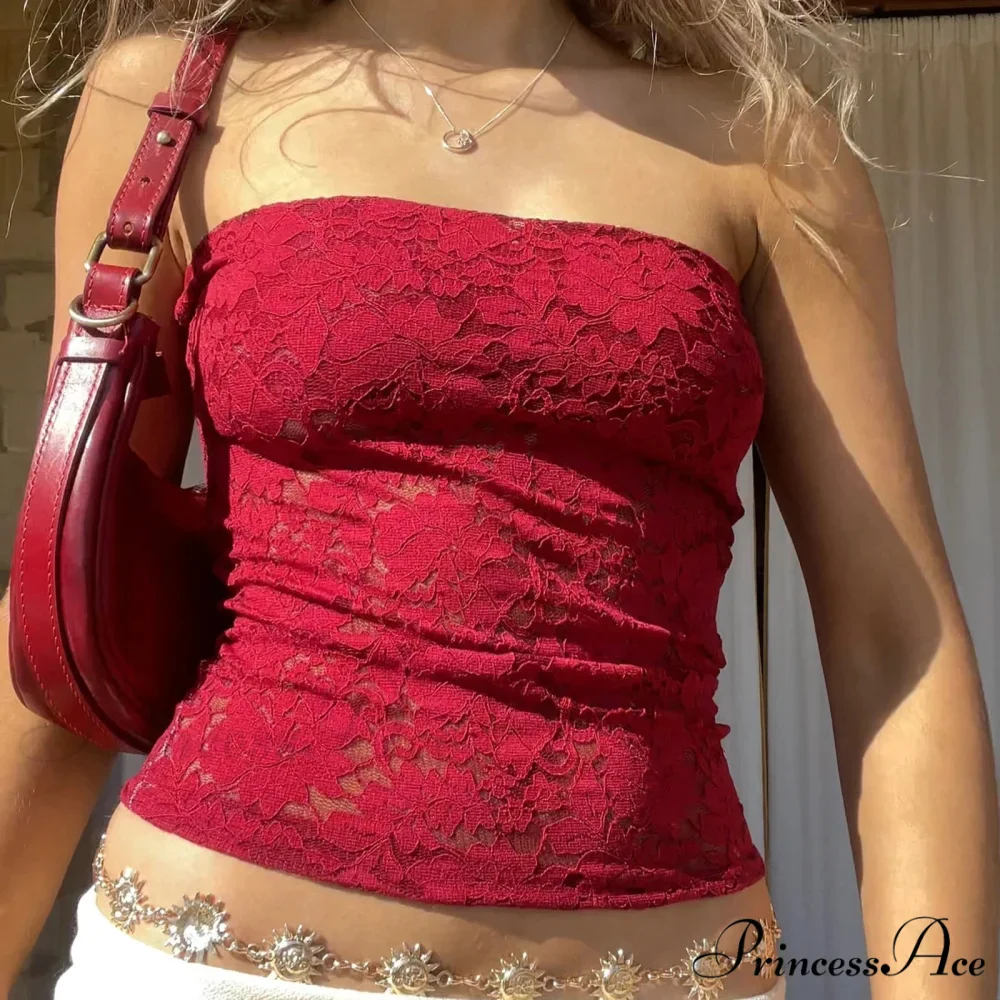 Transparent Blossoming Tube Crop Top - Image 3
