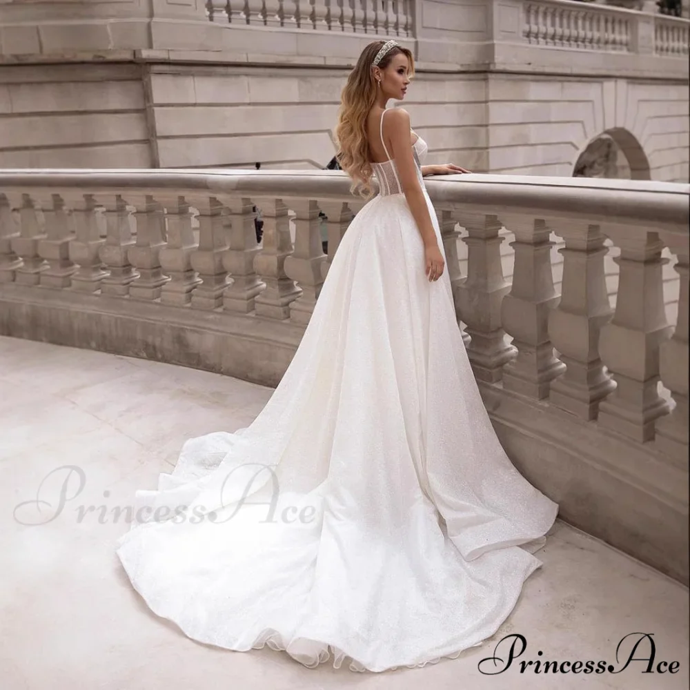 Transparent Bow-Sparkle Marriage Gown - Image 2