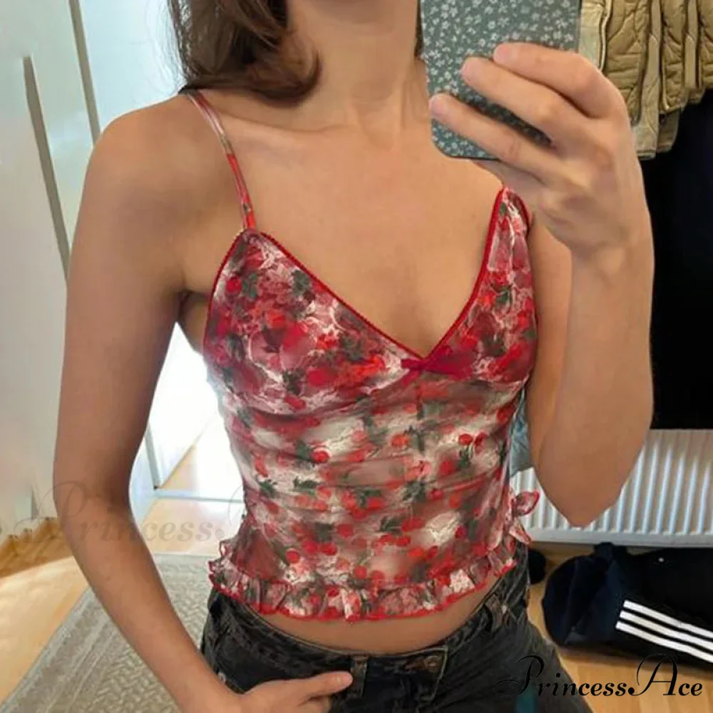 Transparent Frilled Crop Top - Image 3