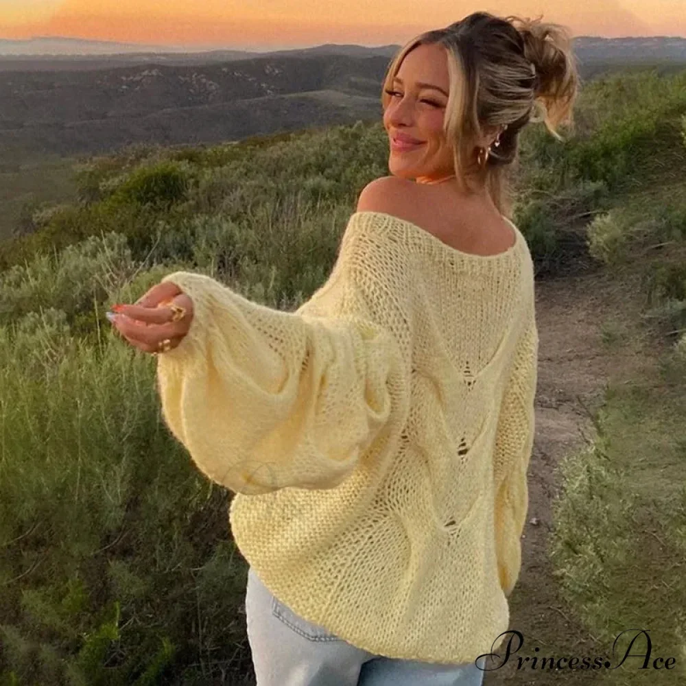 Transparent Informal Baggy Y2K Knitted Sweater - Image 2