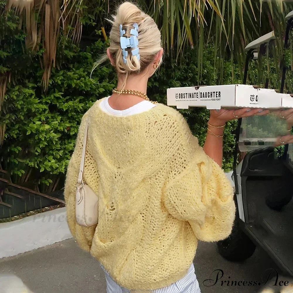Transparent Informal Baggy Y2K Knitted Sweater - Image 3