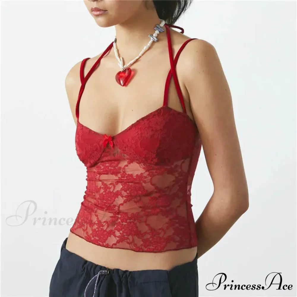 Transparent Lace Patch Crop Top - Image 3