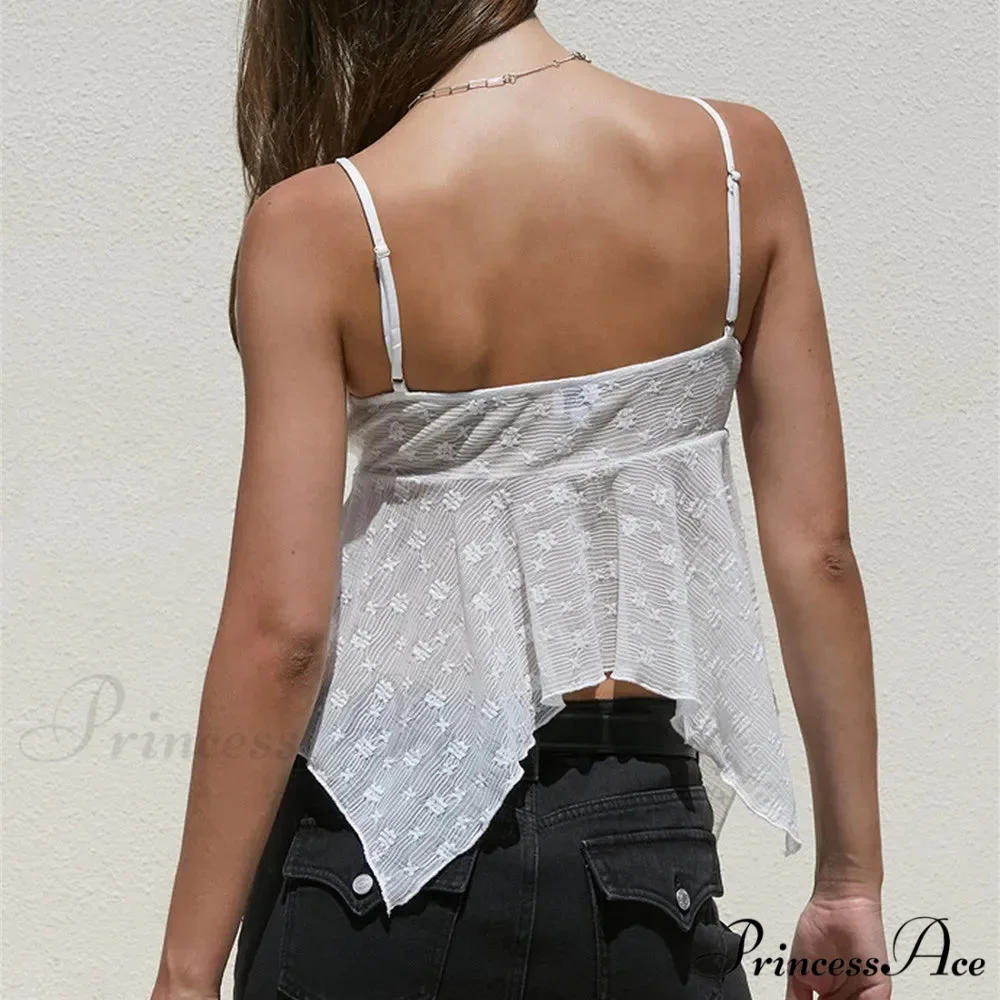 Transparent Mesh Babydoll Crop Top - Image 5