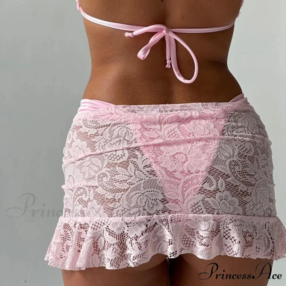 Transparent Mesh Frill Mini Skirt - Image 5