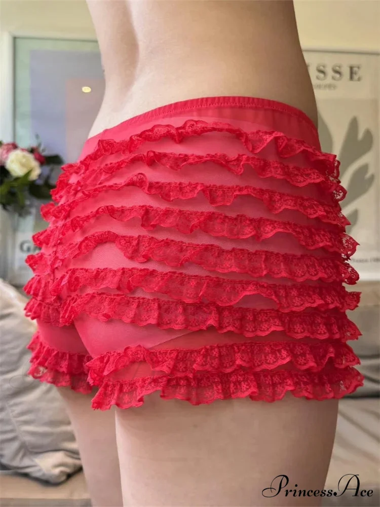 Transparent Net Frill Sleep Short - Image 3