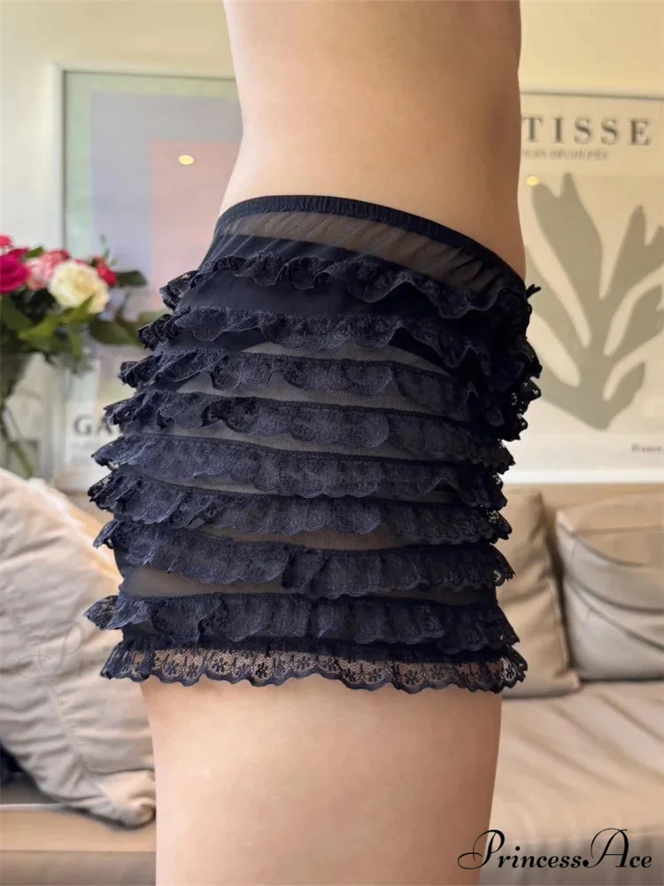 Transparent Net Frill Sleep Short - Image 5