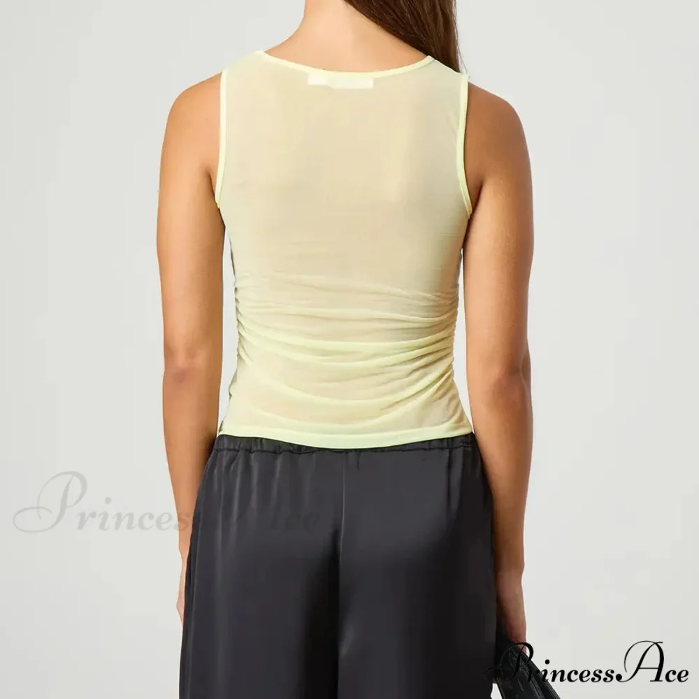 Transparent Net Layering Crop Top - Image 4