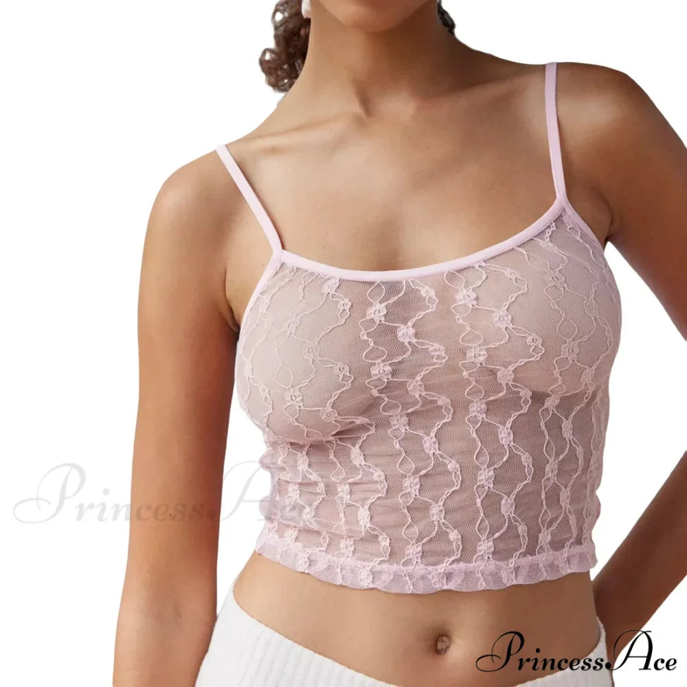 Transparent Net Square Neck Crop Top - Image 7