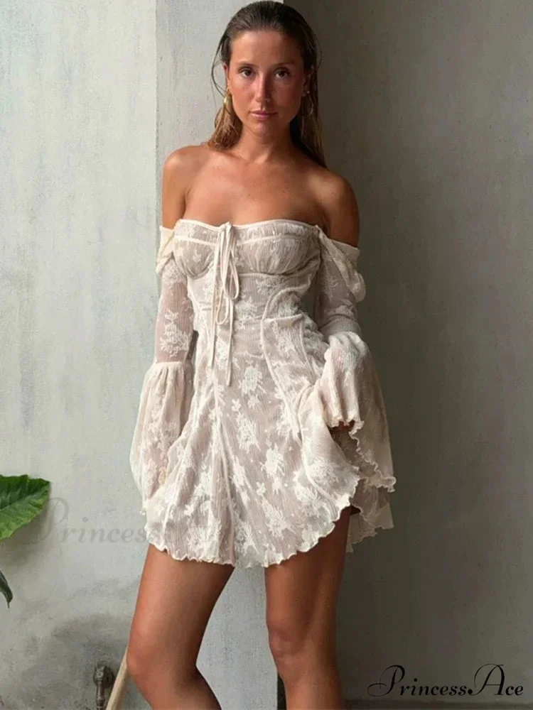 Transparent Square Collar Sheer Mini Dress - Image 2