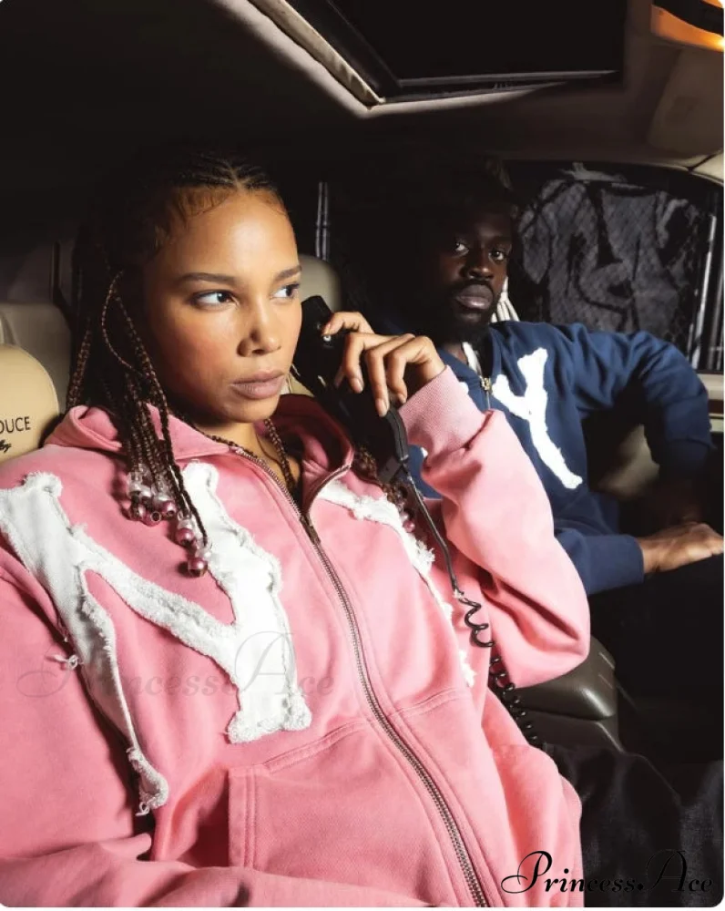 Trendy Retro Embroidered Oversized Comfortable Hoodie - Image 2