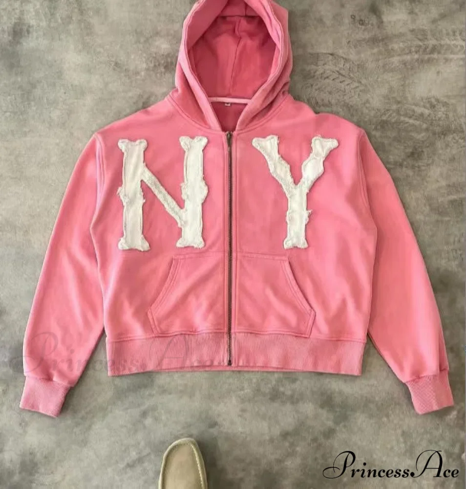 Trendy Retro Embroidered Oversized Comfortable Hoodie - Image 5