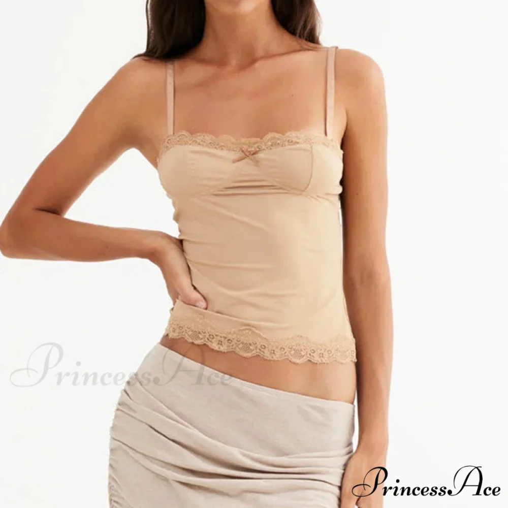 Trim Thin Strap Antique Slim Crop Top - Image 6