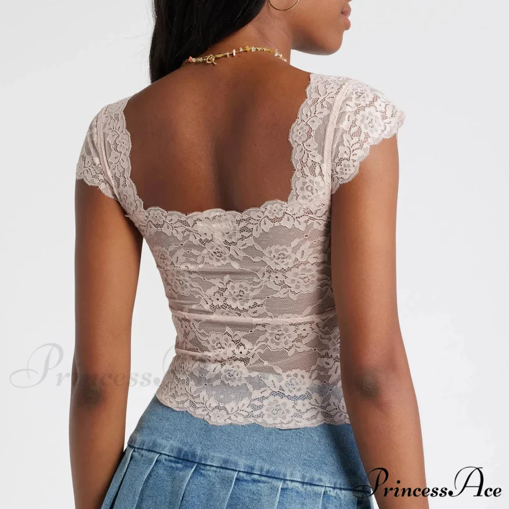 Trimmed Short Sleeve Crop Top - Image 4