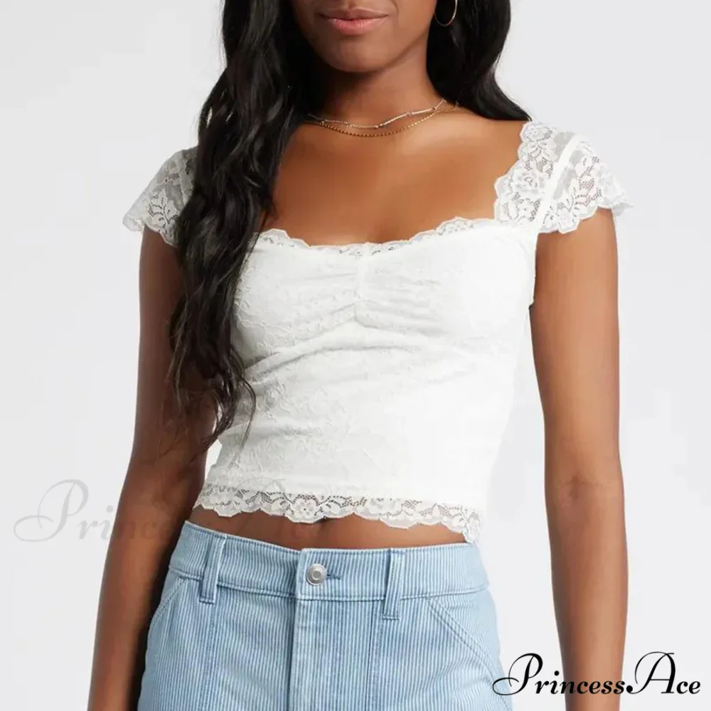 Trimmed Short Sleeve Crop Top - Image 5