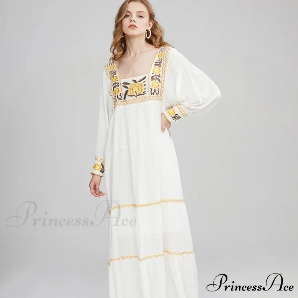 Tunic Garment Cotton Rayon Floral Needlework - Image 5