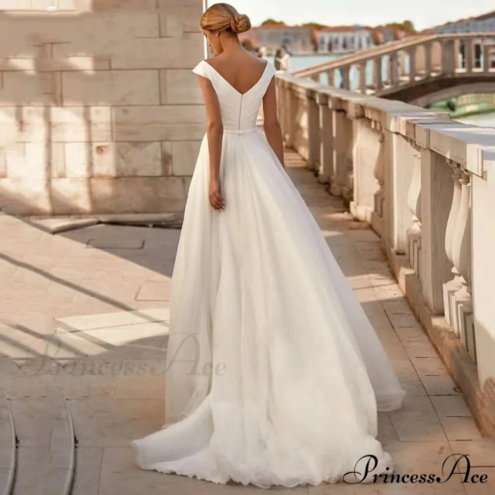 Twin Band Silk Ball Gown Wedding Dress - Image 2
