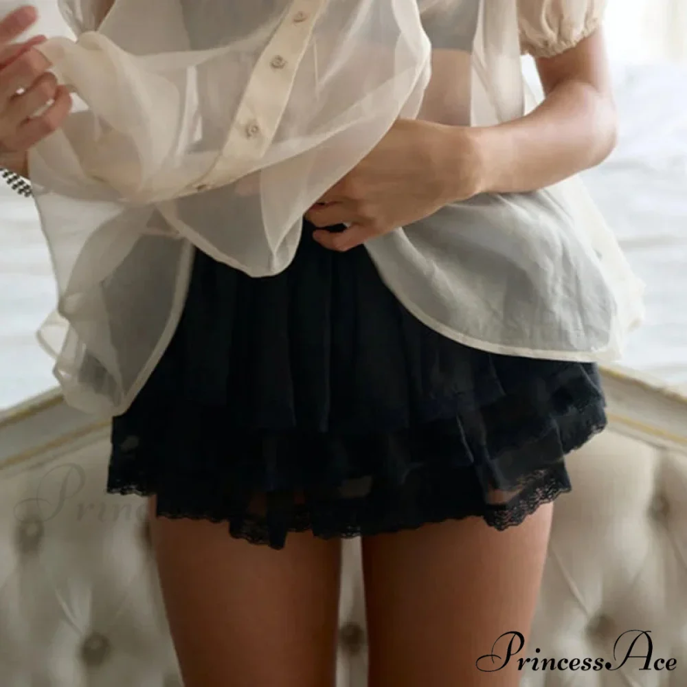 Uneven Lace Patchwork Skirt - Image 7