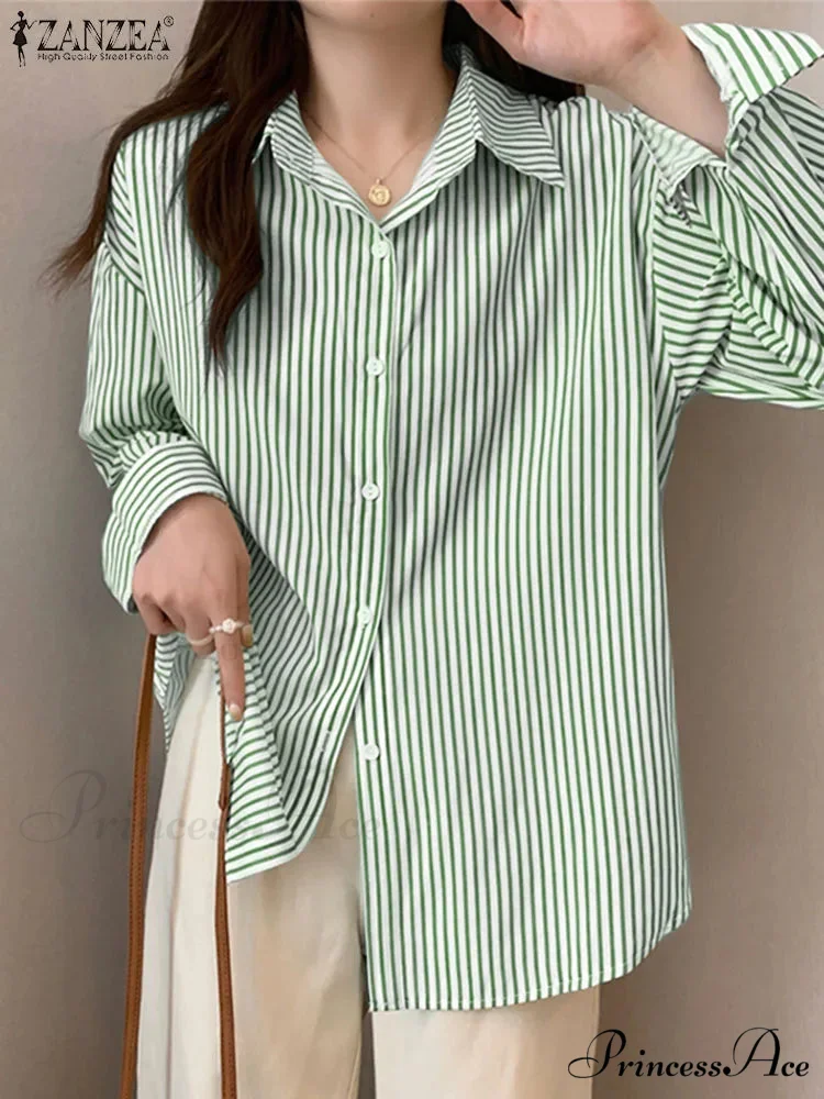 Uneven Lace-Up Button Lapel Blouse - Image 10