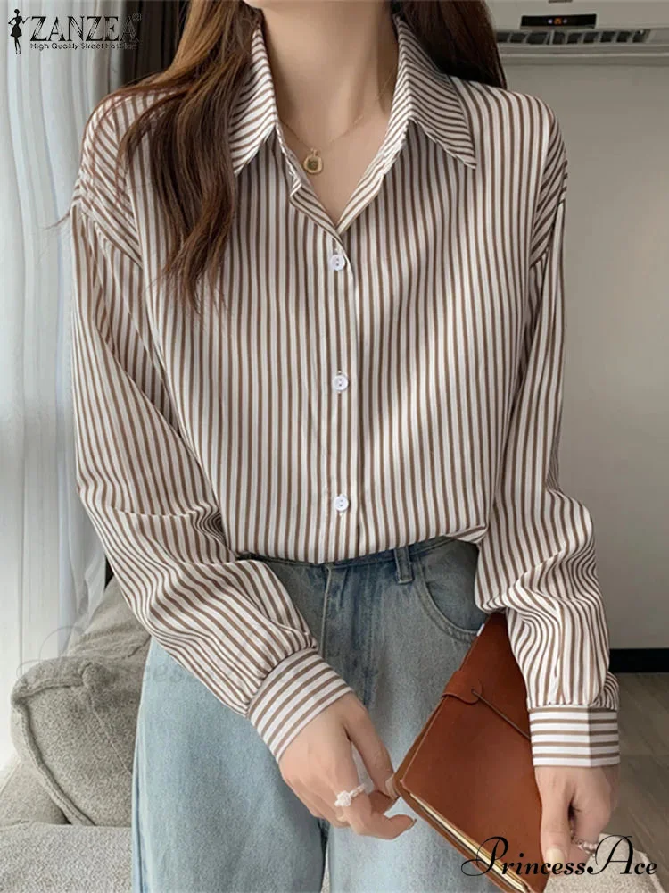 Uneven Lace-Up Button Lapel Blouse - Image 12