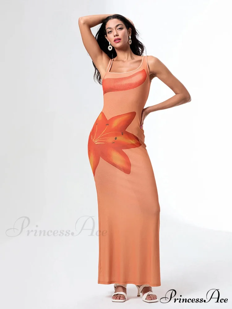 Uneven Neck Tank Sleeveless Wrap Bodycon Floral Vacation Dress - Image 2