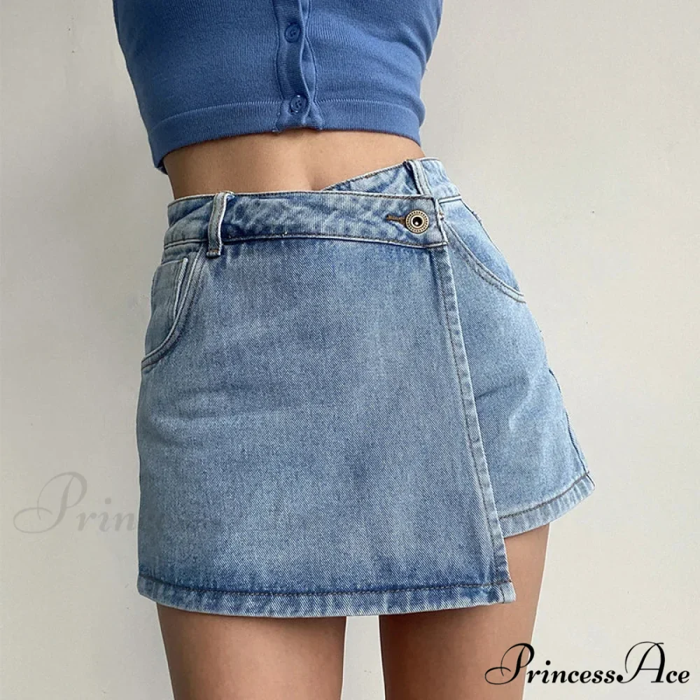 Unpredictable High Waist Denim Skirt - Image 3