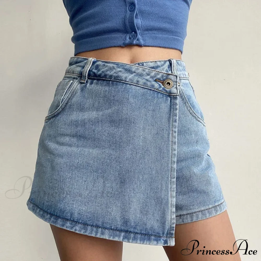 Unpredictable High Waist Denim Skirt - Image 8