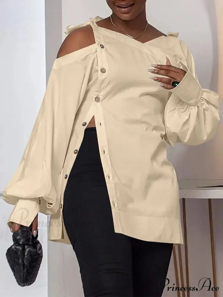 Unpredictable Solid Extended Sleeve Off-Shoulder Top - Image 2