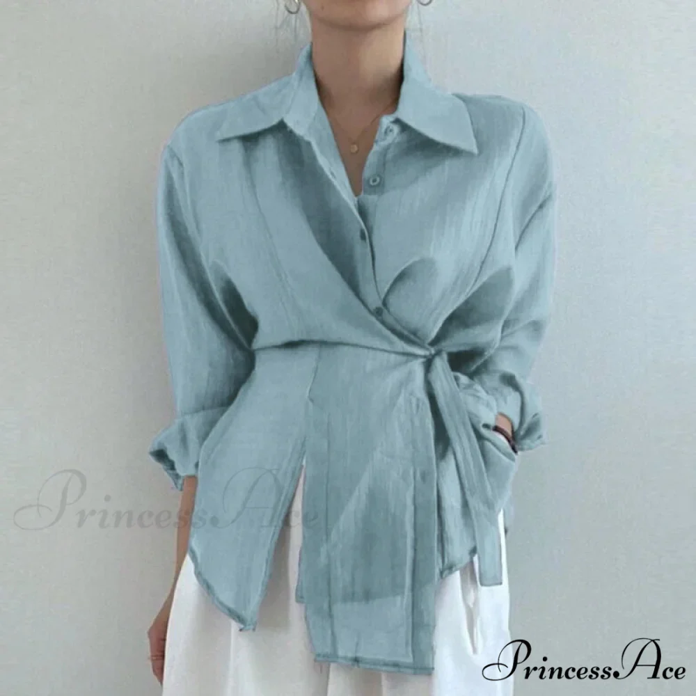 Unpredictable Solid Long Sleeve Sunscreen Blouse - Image 2