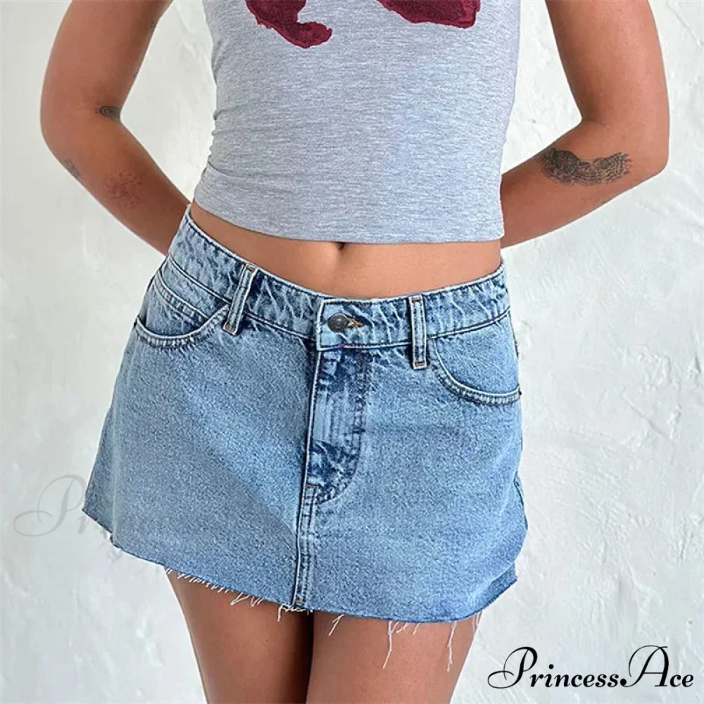 Unprocessed Border Gradient Denim Skirt - Image 4
