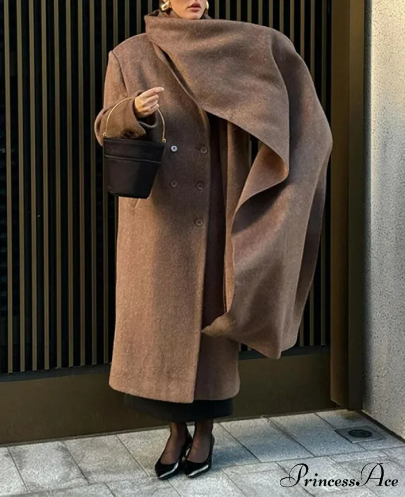 Urban Ladies Collared Dual-Buttoned Overcoat - Image 2