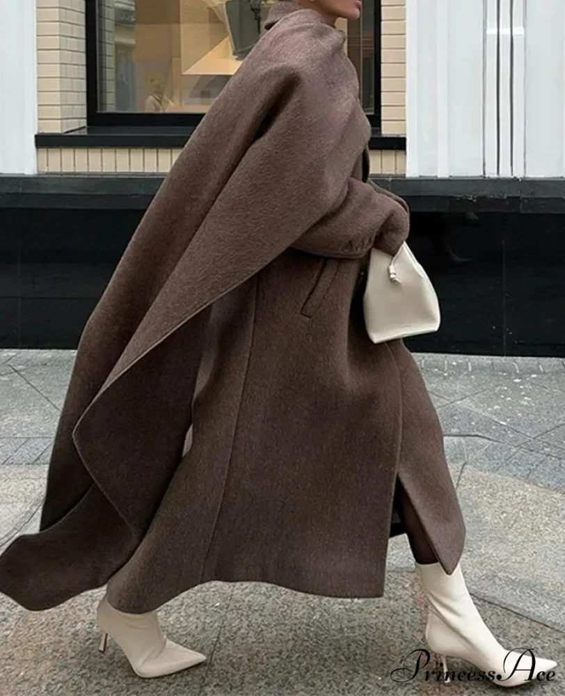 Urban Ladies Collared Dual-Buttoned Overcoat - Image 3